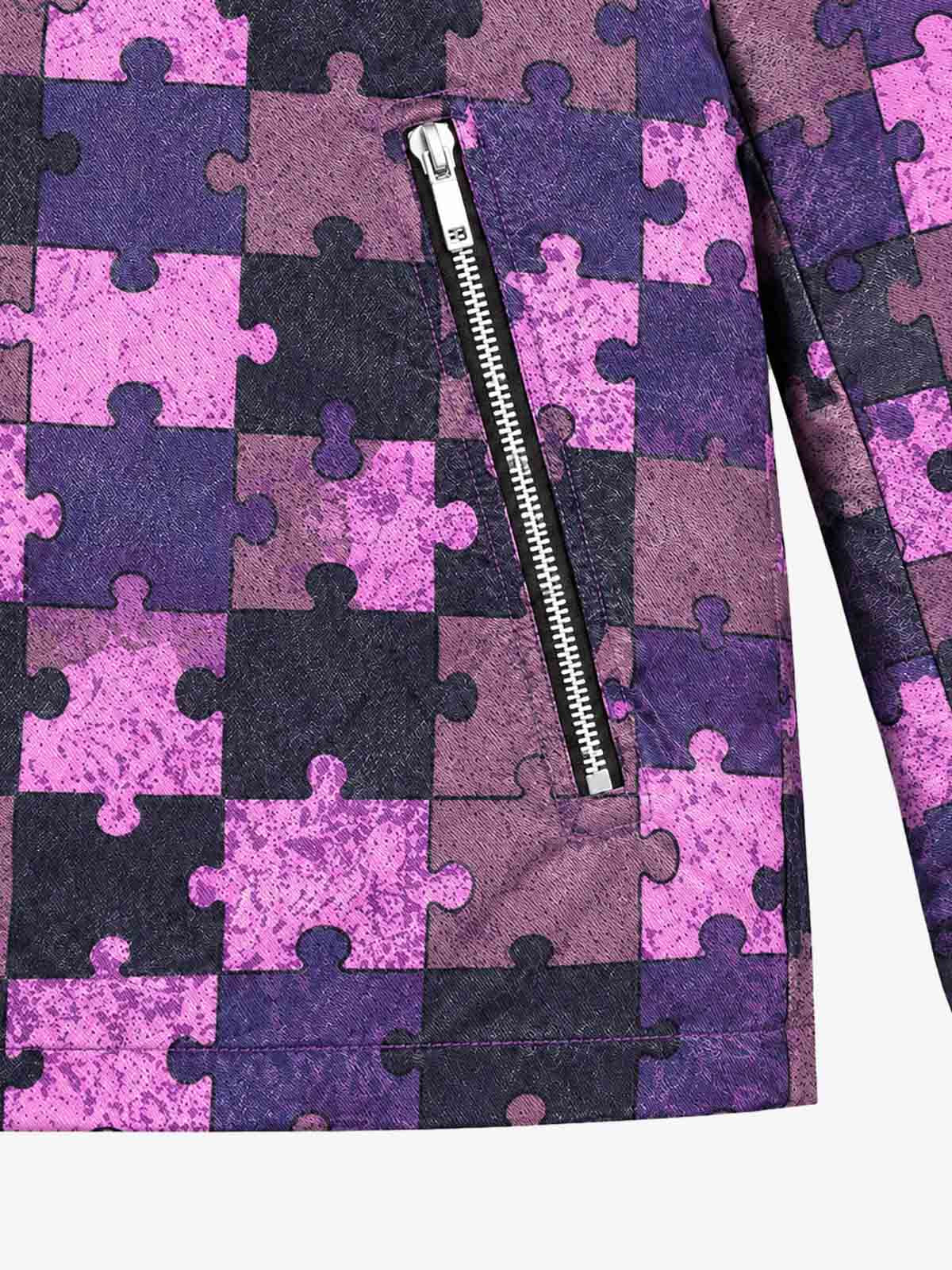 Purple Camo Cross Graphic Zip Jacket; Purple / S, Purple / M, Purple / L, Purple / XL, Purple / 2XL