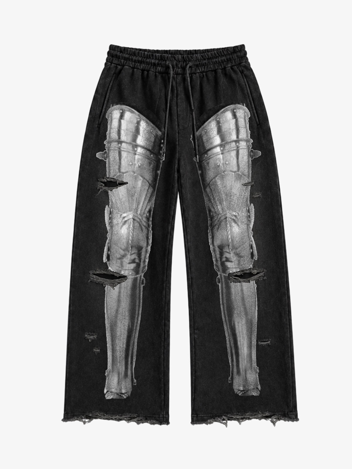 Armor Graphic Distressed Hoodie & Wide-Leg Sweatpants Set