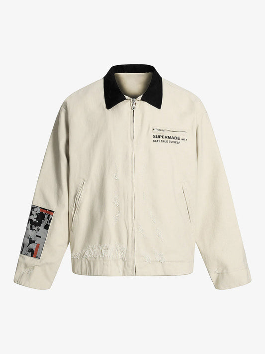 Street Washed Distressed Detroit Jacket 