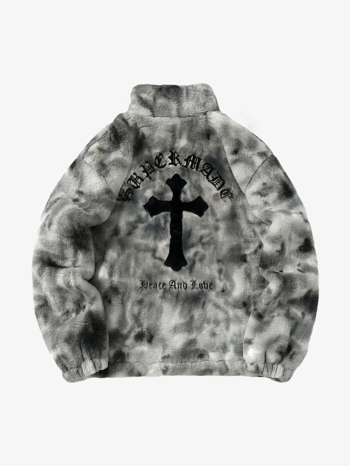 Heavy-Duty Faux Lambswool Tie-Dye Urban Jacket - 1558 