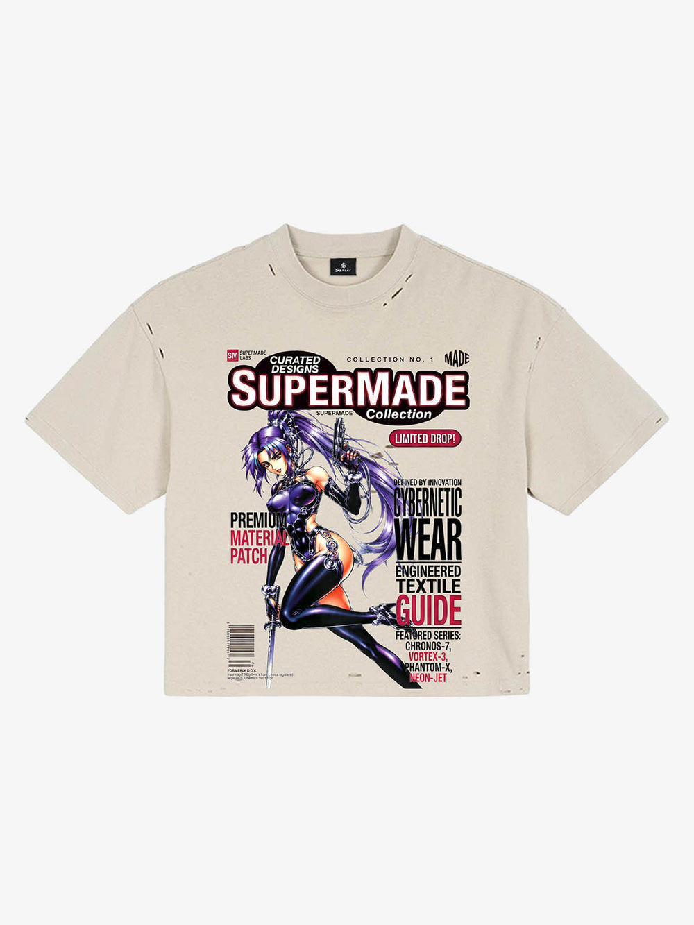 Camiseta holgada desgastada con estampado de videojuegos Y2K