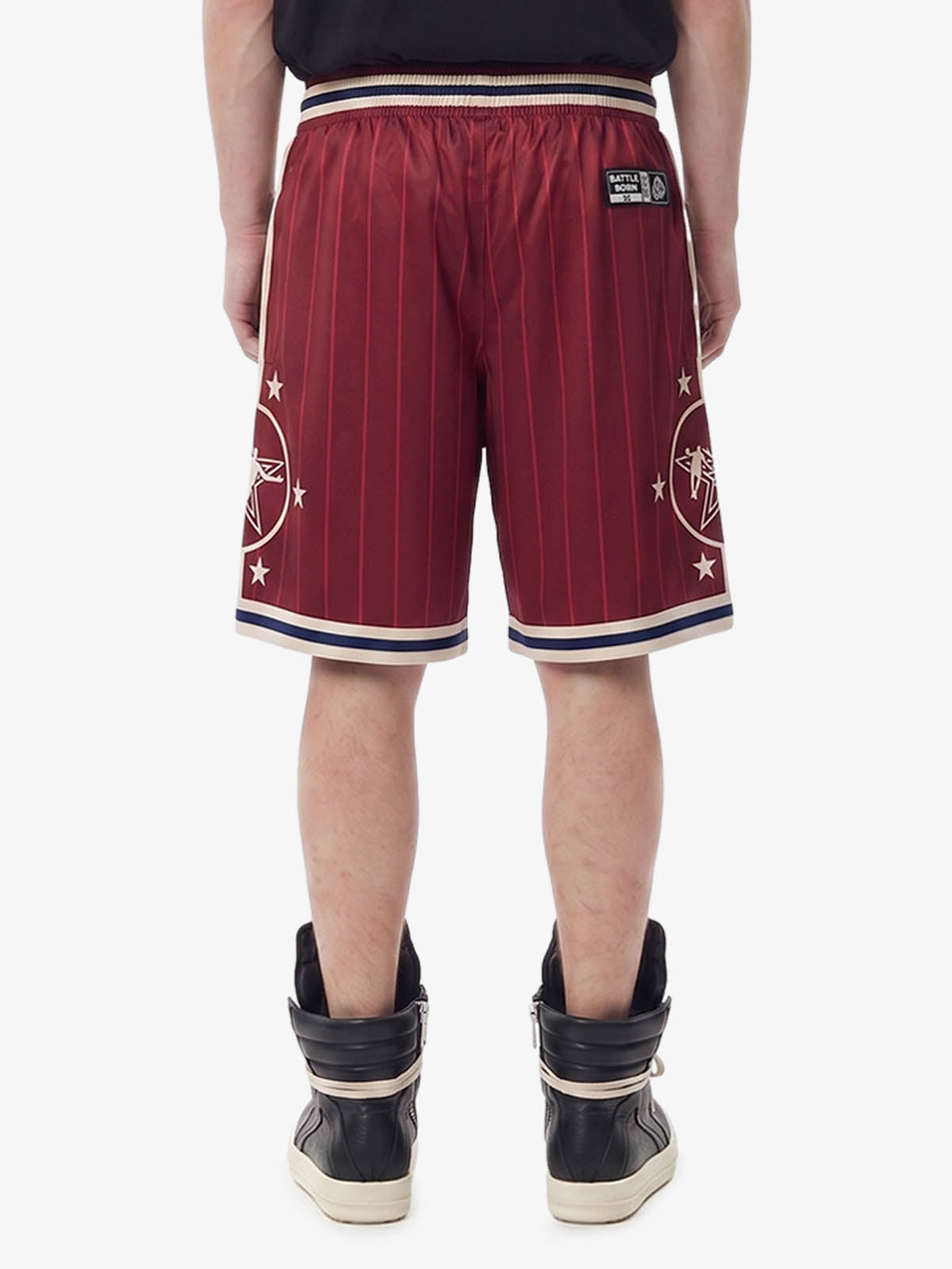 Star Crest Striped Soccer Shorts 