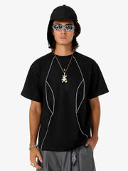 Functional Deconstructed Split Short-Sleeved T-Shirt - 2437 