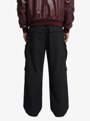 Woven Multi-Pocket Baggy Flared Pants - 2321 