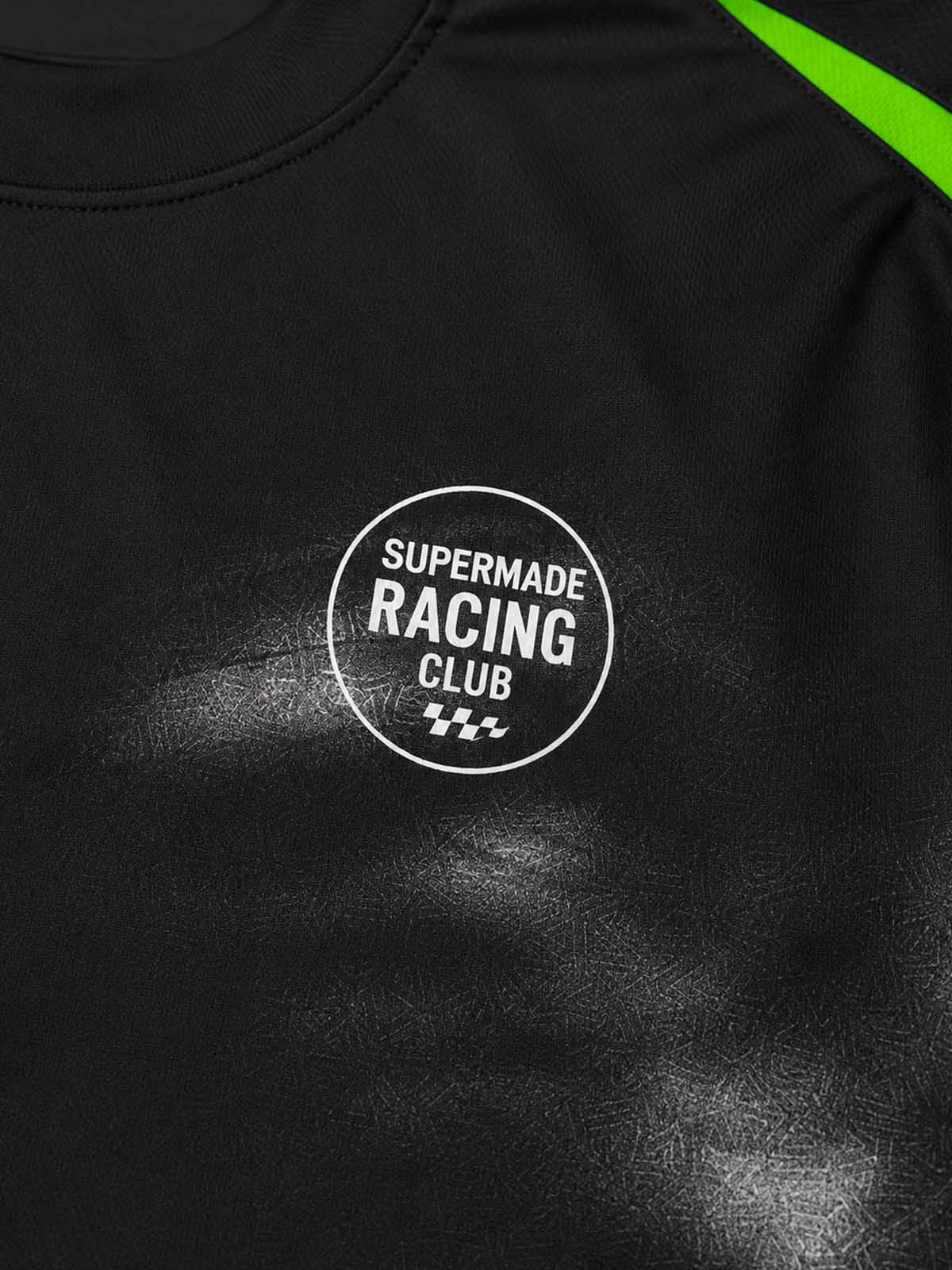 Skull Graphic Layered Racing Logo Long Sleeve Tee