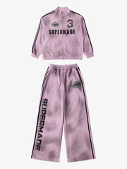 Supermade Vintage Distressed NO.3 Stand Collar Tracksuit - 2591 