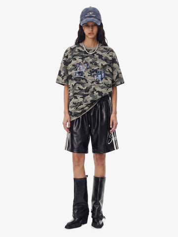 Camo Photo Collage Graphic T Shirt 