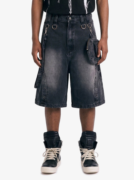 Multi-Hardware Baggy Denim Jorts