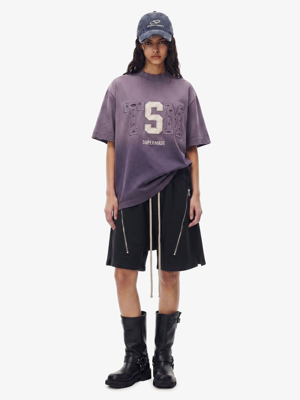 Retro Functional Zipper Slit Jort 