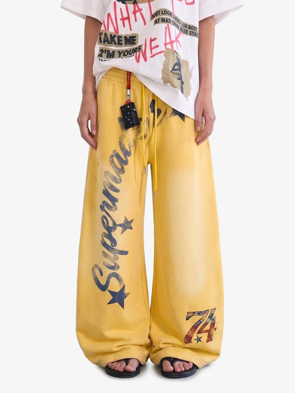Vintage Star Graphic Wide Leg Sweatpants 