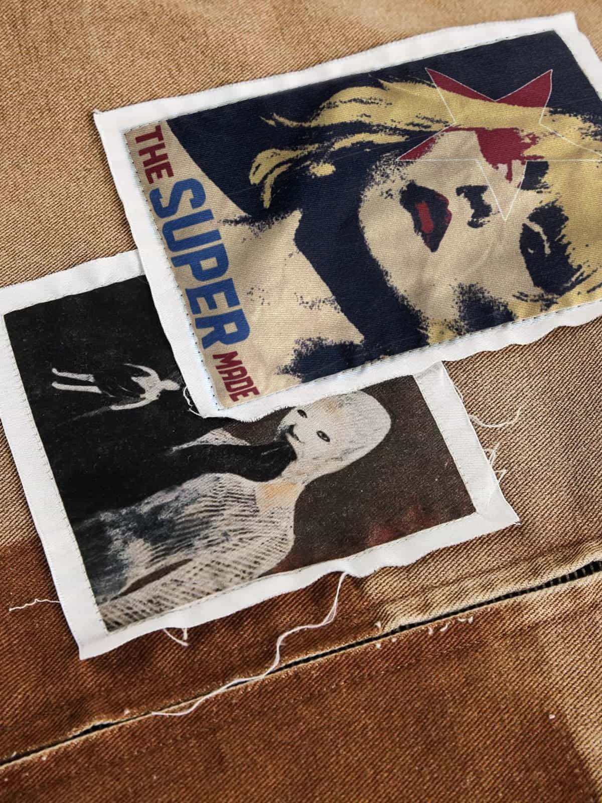 Punk Retro Collage Print Distressed Heavy Jacket 