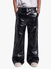 Thesupermade Glossy Patent Leather Flare Pants - 2396 