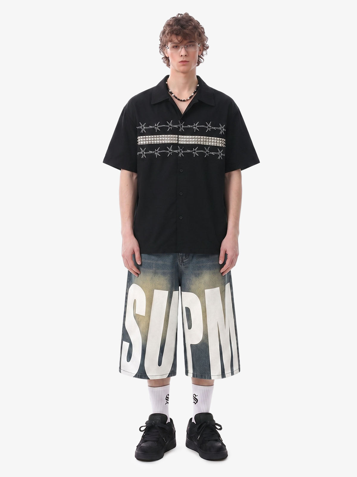 Barbed Wire Graphic Short Sleeve Shirt 