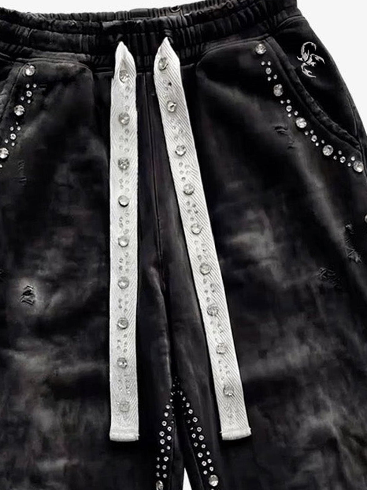 Distressed Rhinestone Sweatpants