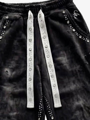 Distressed Rhinestone Sweatpants
