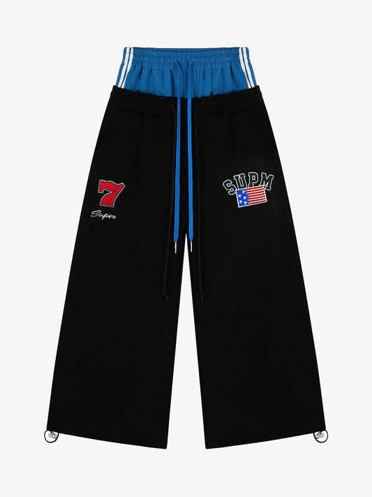 Vintage Paratrooper Layered Look Sweatpants 