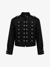 Vintage Silver Button Military Denim Jacket