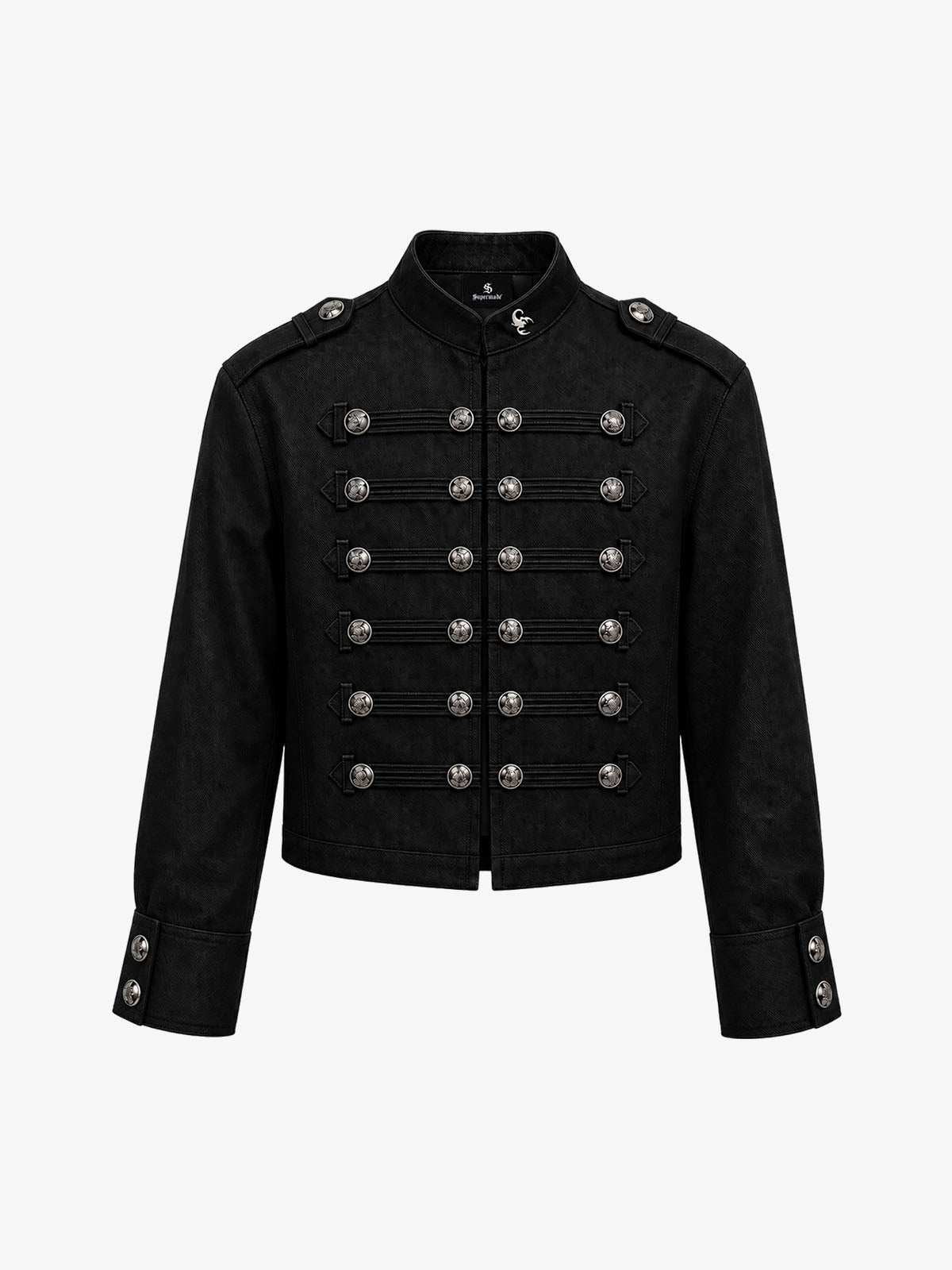 Vintage Militär-Jeansjacke mit silbernen Knöpfen - 2642