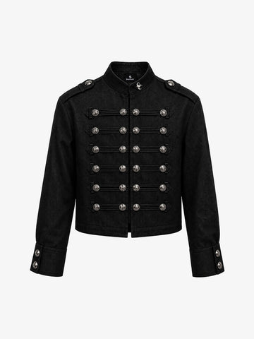Chaqueta vaquera militar vintage con botones plateados