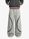 Retro Contrast Panel Drawstring Sweatpants 