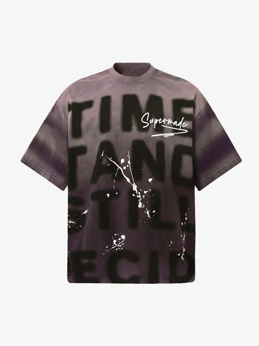 Ink Splash Letter Print T-shirt - 2414 