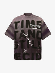 Ink Splash Letter Print T-shirt - 2414 