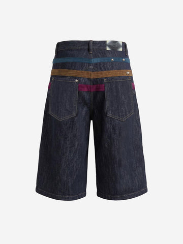 Vintage Shorts mit weitem Bein und Sternenbesatz