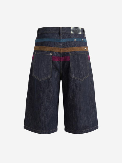 Vintage Shorts mit weitem Bein und Sternenbesatz