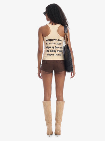 Graphic Text Racerback Slim Fit Tank Top 