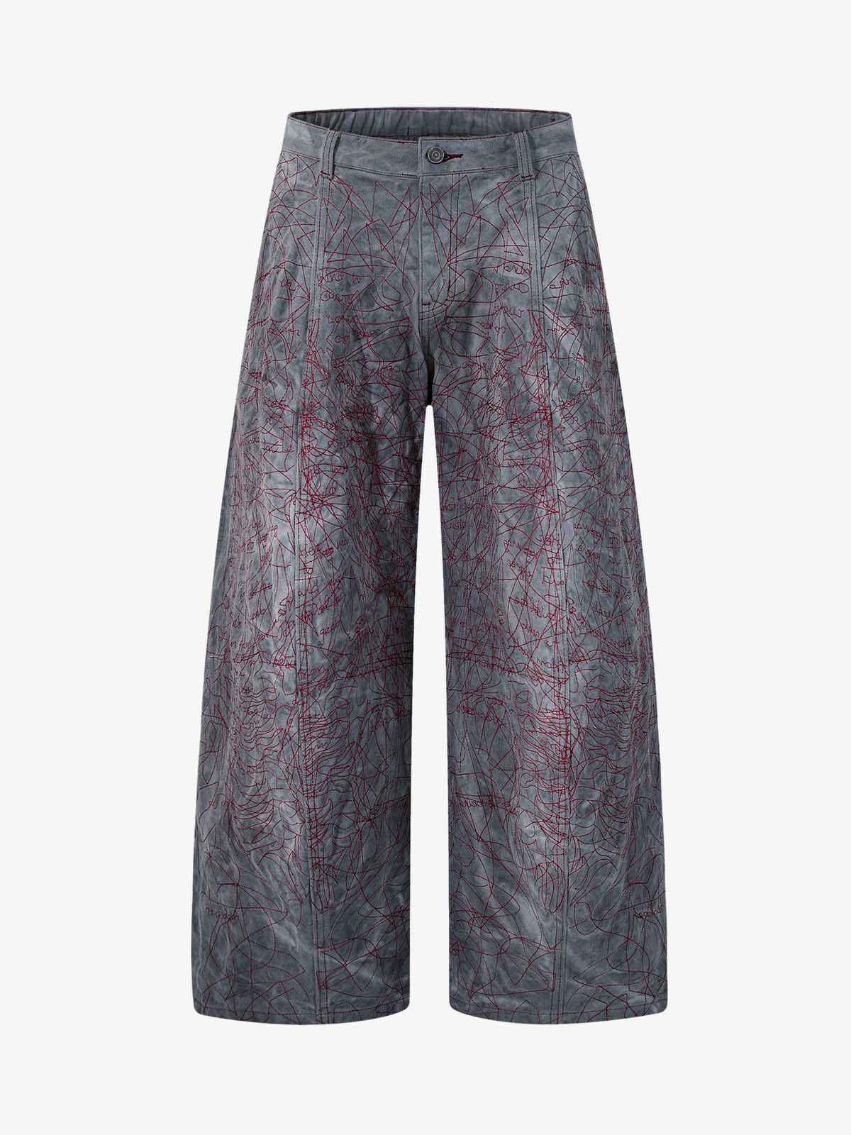 Allover Stitch Baggy Jeans 