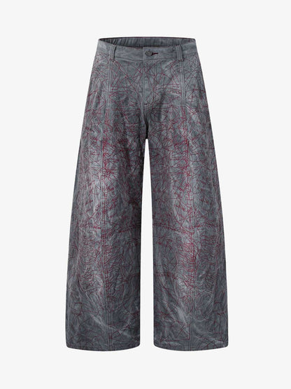 Allover Stitch Baggy Jeans 