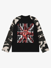 Camo Raglan Graphic Long-Sleeve Tee