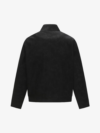 Suede Zip-Up Bomber Jacket for Men and Women - Stylish, High-Quality, Trendy Design with Decorative Studs 