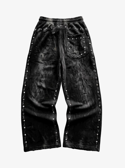 Distressed Rhinestone Sweatpants