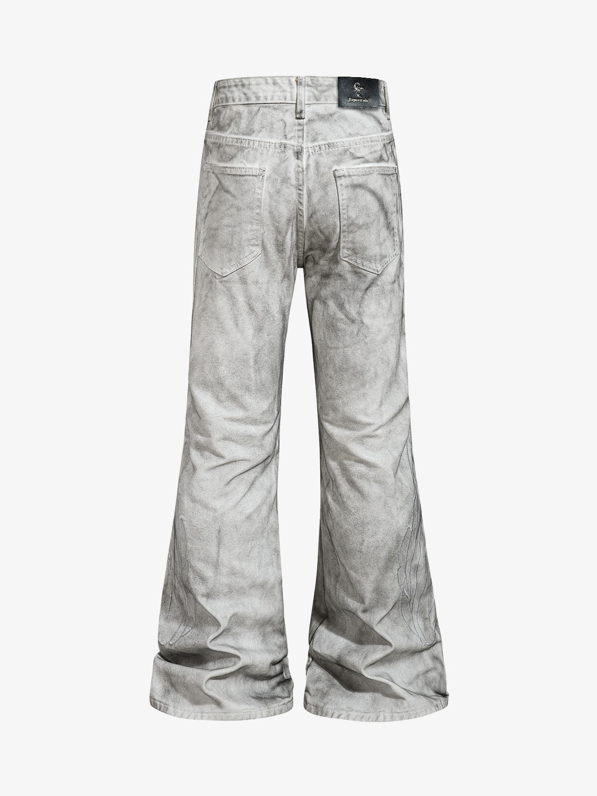 Heavy-duty Waxed Flared Jeans