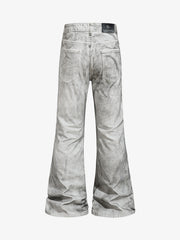 Heavy-duty Waxed Flared Jeans
