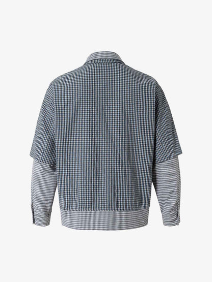 Thesupermade Double-layered Plaid Deconstructed Shirt 