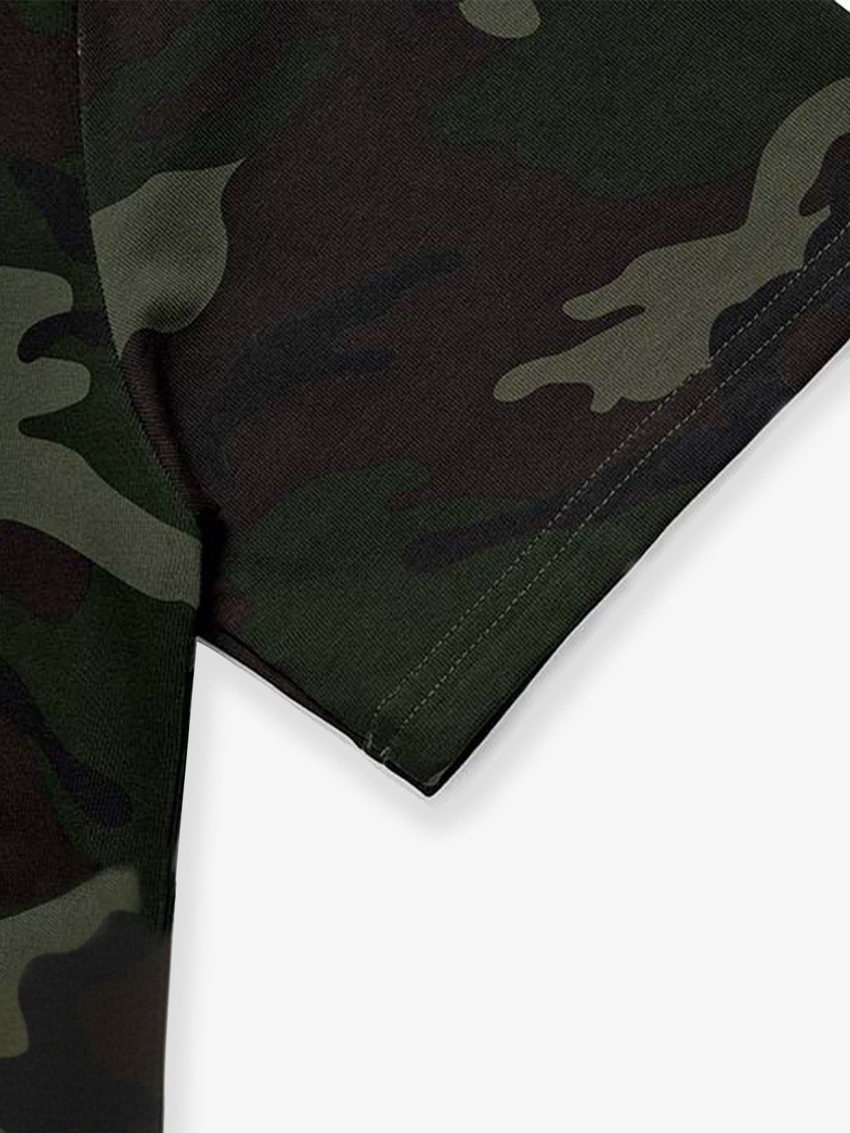 Camouflage Script Logo Graphic T-Shirt 
