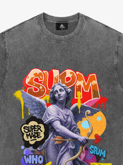Retro Angel Statue Graffiti T-Shirt 