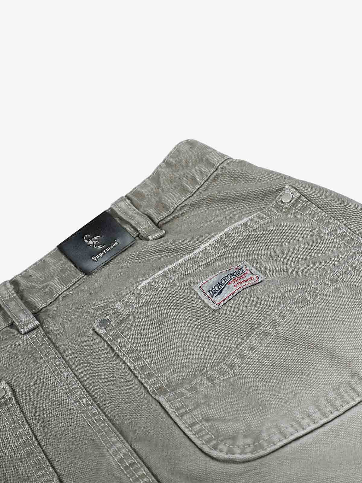 Plaid Patchwork Workwear Jeans