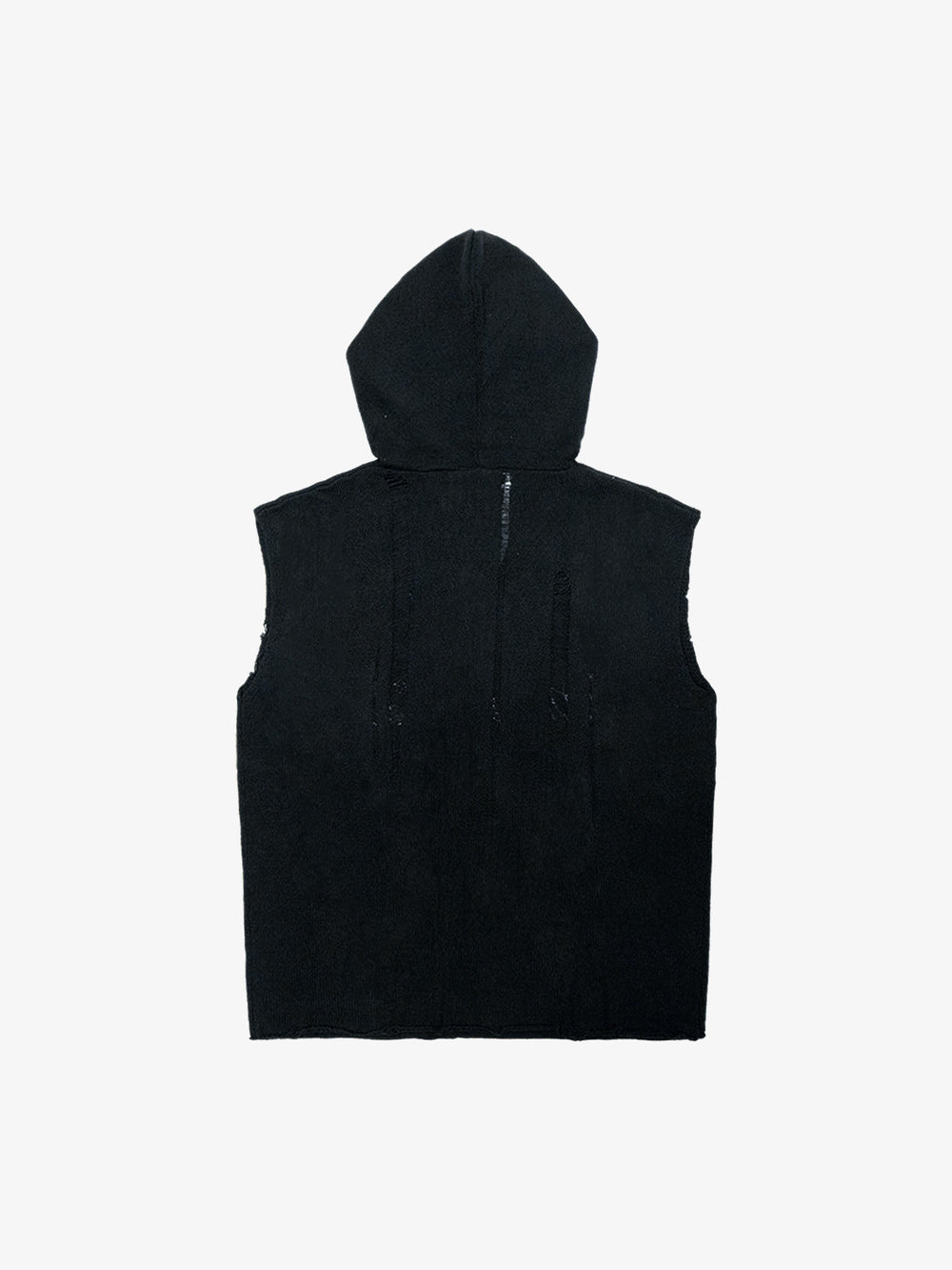 Gilet en tricot à capuche brodé d'aspect vieilli