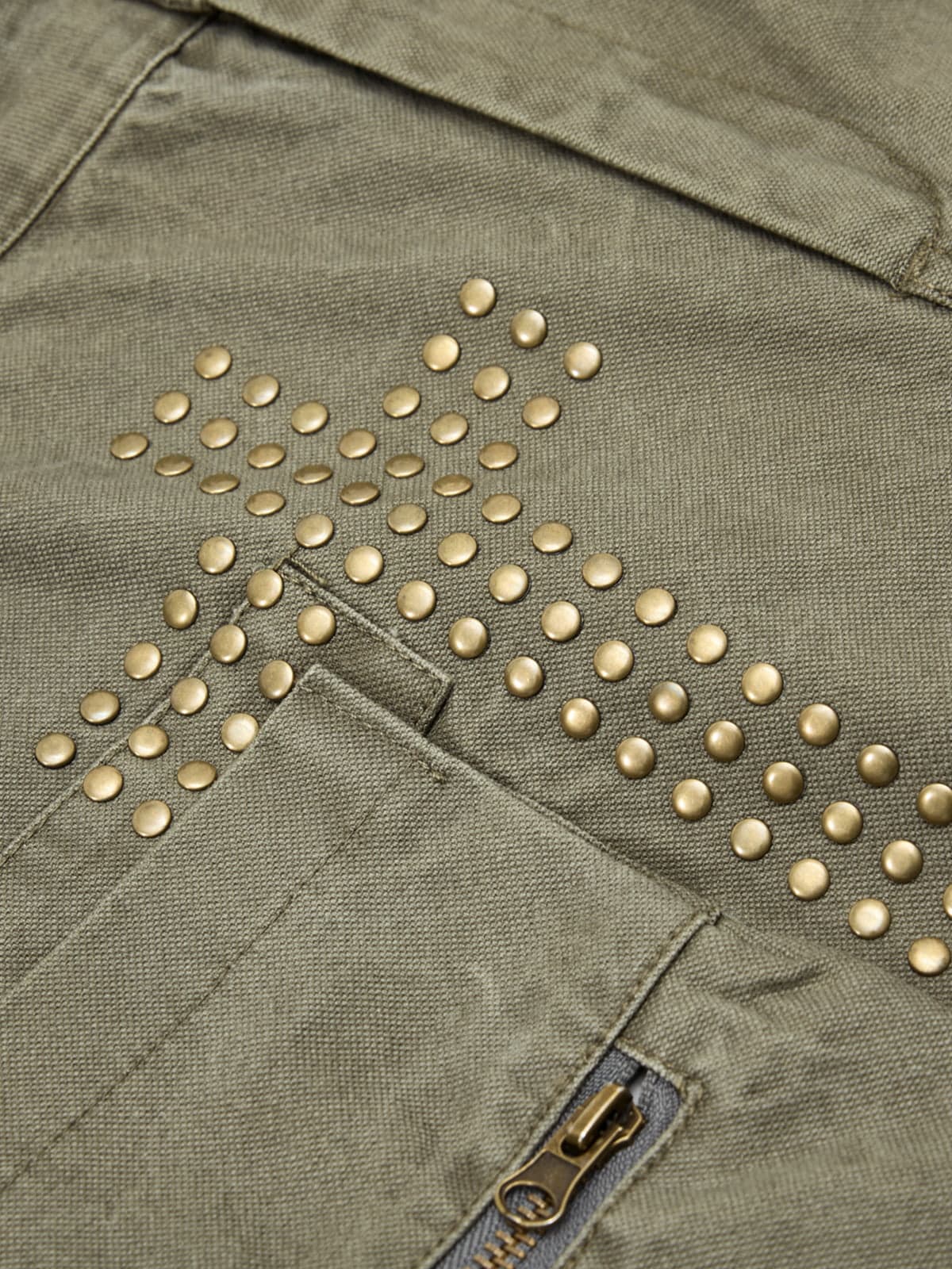 Vintage Utility Studded Cross Straight Leg Pants 