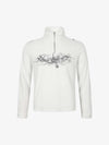 Letter Graphic Half-Zip Stand-Collar Long Sleeve Tee