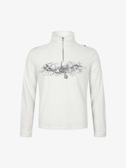 Letter Graphic Half-Zip Stand-Collar Long Sleeve Tee