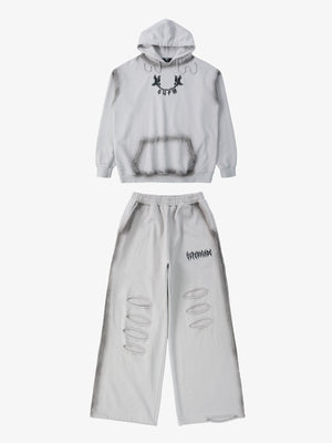 Supermade Distressed Embroidered Tie Dye Set 