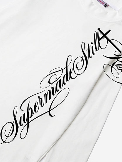 Vertical Letter Graphic Long Sleeve Tee