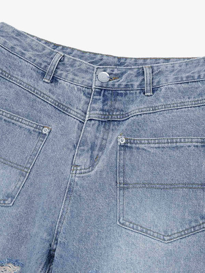 Distressed Ripped Denim Suit - 2460 