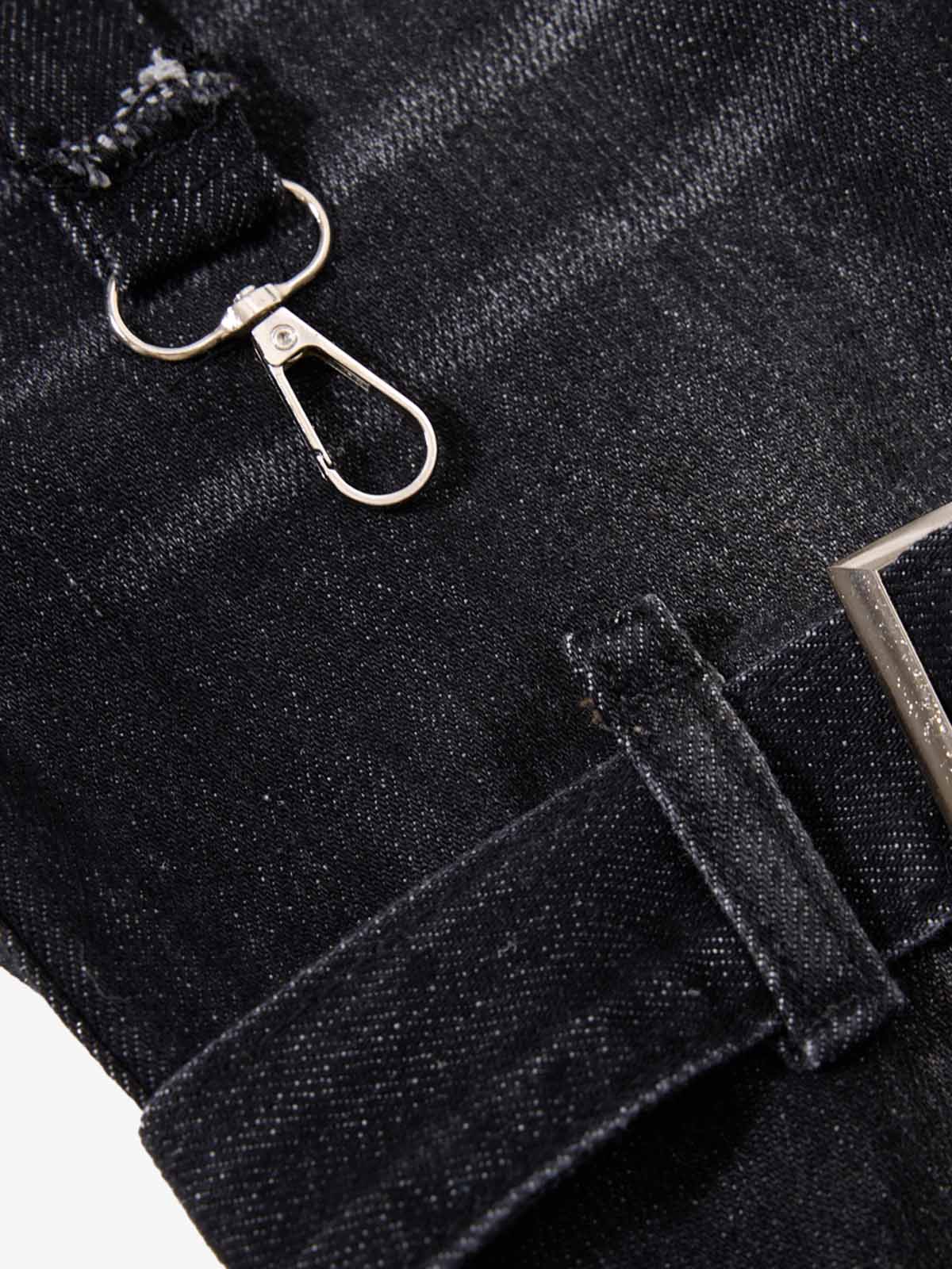 Multi-Strap Low Rise Bootcut Jeans