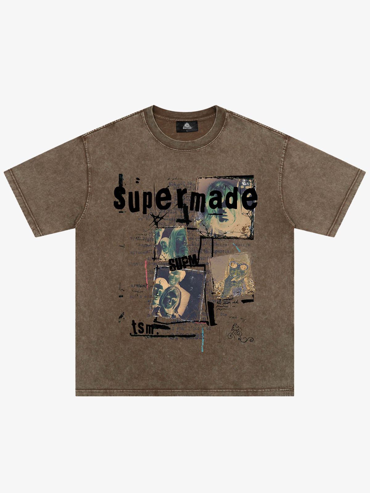 Washed Vintage Collage Graphic T-Shirt 