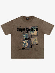 Washed Vintage Collage Graphic T-Shirt 